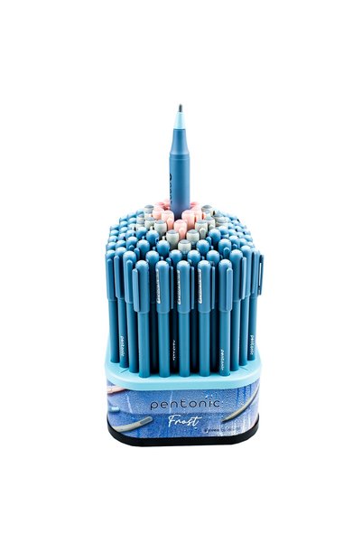Linc Ballpoint Pens Pentonic Frost, Assorted Ink Colors, 0.7 mm, Display of 100