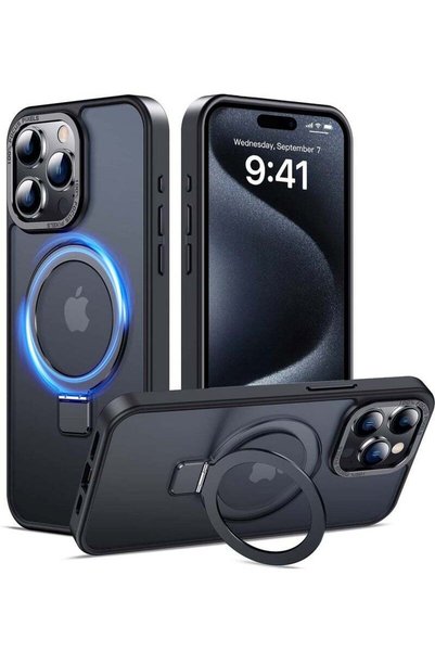 ELIGO iPhone 15 Pro MagSafe Case with Magnetic Invisible Stand,【Full Shockpro...