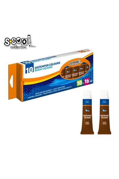 S COOL Tempera Paint Brown, 16 ml Tubes, Set of 10 - S-COOL