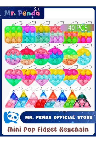 Mr. Penda 40 Pack Mini Pop Fidget Keychain, Kids Party Favors Fidget Toys Bul...