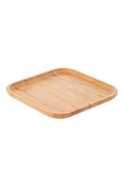 Liying Wooden Single Square Serving Trays Brown 2.5x25x25centimeter