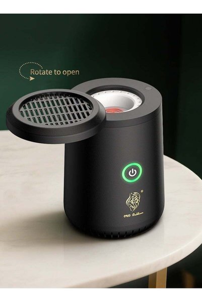 Oud Bukhoor New Upgraded 2.0 Rotary Cover Portable Electric Incense Burner Fa...