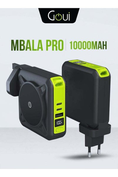 GOUİ 10000 mAh Mbala Pro 3-in-1 Power Bank, Wireless Charger & 20W Fast Wall ...