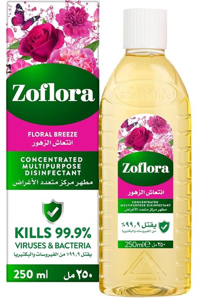Zoflora مطهر مركز، برائحة الزهور، 250 مل، منظف للأرضيات، منظف للمطبخ والحمام،...