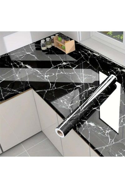 Zeemey 1 Roll Easy-Install Self-Adhesive Marble Wallpaper - Waterproof & Oil-...