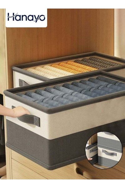 Hanayo 2 Pcs Storage Boxes Foldable Storage Box with Handle Storage Bins Clos...