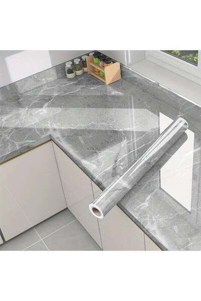 Zeemey 1 Roll Easy-Install Self-Adhesive Marble Wallpaper - Waterproof & Oil-...