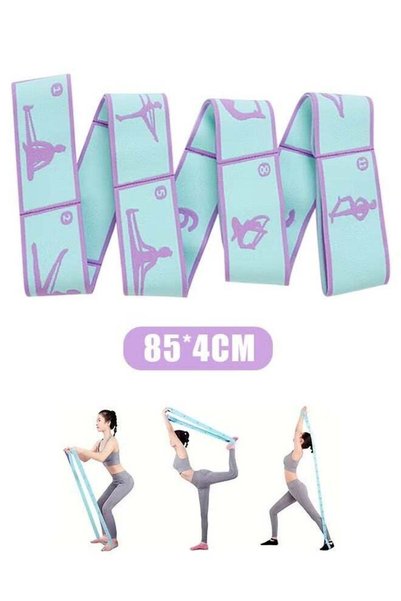 GENERAL PYC Yoga Stretch Strap, Adjustable 8 Loops Yoga Strap Exercise Band, ...