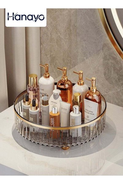 Hanayo 360° Rotating Makeup Organizer Cosmetic Desk Storage Perfume Display C...