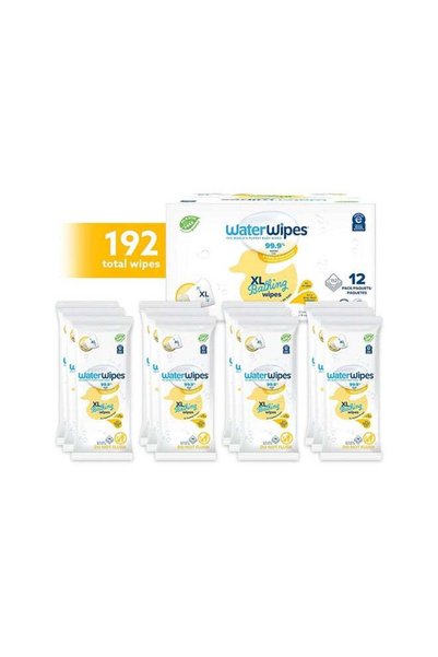 WaterWipes عبوة تحتوي على 12 مناديل استحمام كبيرة الحجم، خالية من البلاستيك، ...