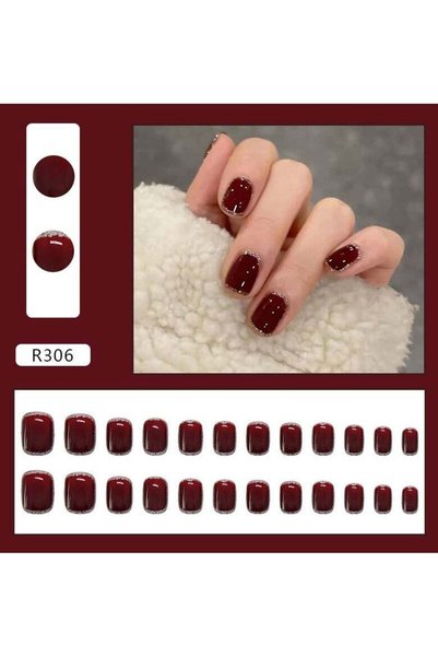 NAIL 10 Pieces Monet's Garden Sweet Flower False Nails Wearable Nails, Medium...