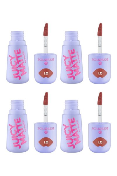 Essence Pachet 4x Mousse de buze JUICY MATTE - 01 Maple Rouge, Essence, 2.7 ml