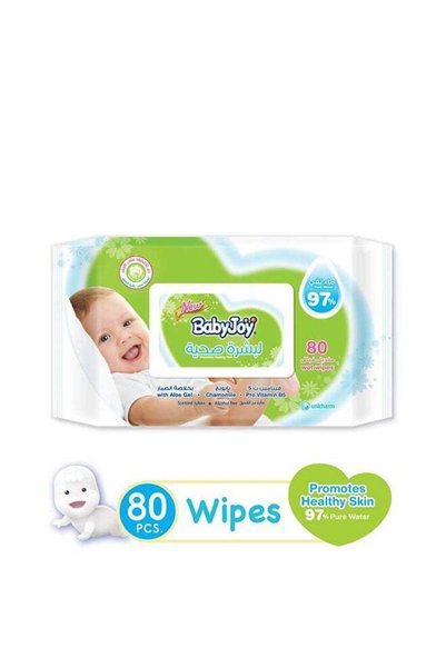 BabyJoy مناديل مبللة للأطفال للعناية بالبشرة، تحتوي على 97% من الماء النقي، و...
