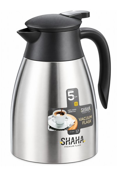 SHAHA Stainless Steel Vacuum Flask 1 Silver&Black