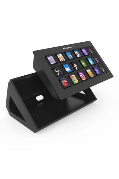 GENERAL وحدة تحكم مرئية MiraBox Streamdeck مع 15 مفتاحًا مخصصًا، وشاشة لمس، و...