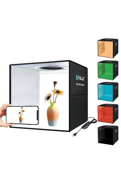 PULUZ صندوق إضاءة محمول للاستوديو الفوتوغرافي مقاس 11.8 بوصة/30 سم، طقم خيمة ...