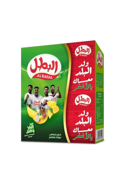 Al Batal رقائق الملح والفلفل، عبوة 23 جرام، تحتوي على 12 قطعة.