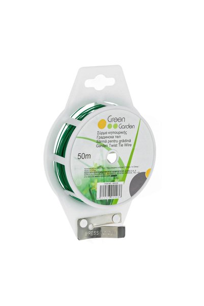 Green Garden Sârmă de Grădinărit Verde 50 m, Acoperită cu Plastic pentru Bric...