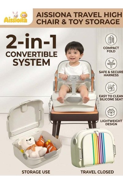 Aissiora 2-in-1 Children's High Chair Baby High Chair with Storage Function P...