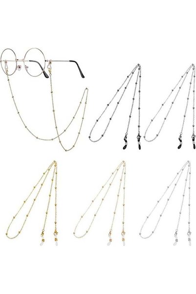 Relex 5 Pieces Eyeglass Chains for Women Eyewear Strap Holders around Neck Ma...