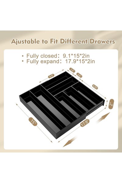 Slasa Acrylic Drawer Organizer Maximum Expandable Adjustable Pens Notebook Ru...