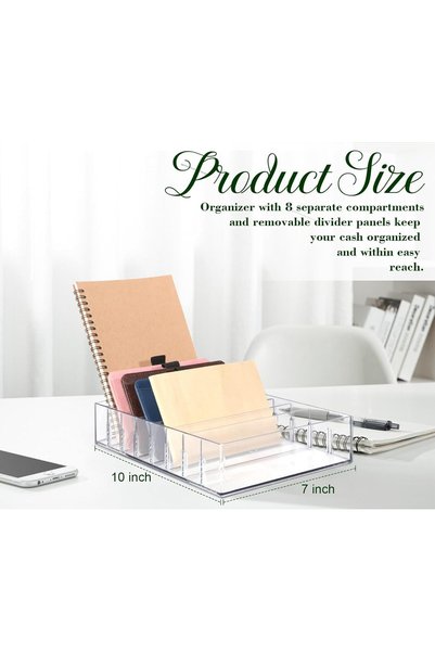 Slasa Clear Acrylic Organizer Tray 8 Section Multi Purpose Storage Divider Of...