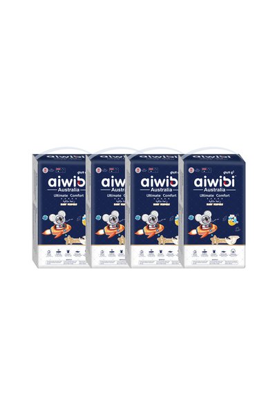 Aiwibi حفاضات أطفال فائقة الراحة، مقاس ٢، ٢٤٠ قطعة - عبوة من ٤ قطع