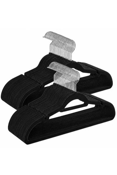 VANTI MART 10-Piece Non-Slip Velvet Hangers – Space-Saving Clothes Organizer