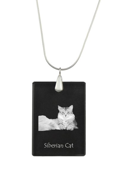 Art - Dog Colier cu pandantiv de cristal Art-Dog pe lanț placat cu argint, pi...