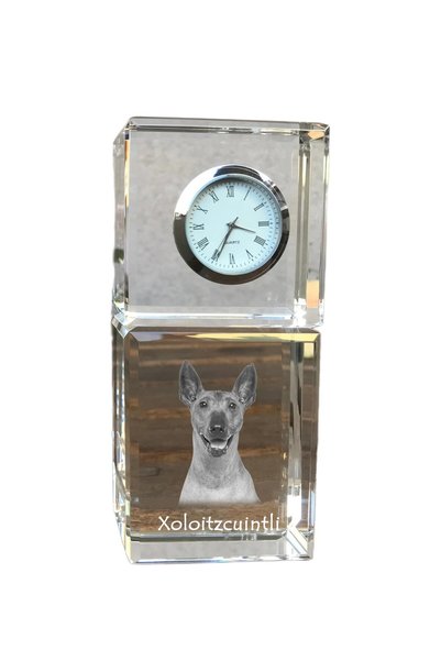 Art - Dog Ceas de cristal Art-Dog Xoloitzcuintle, de masă, cu gravură de câine