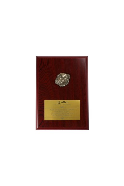 Art - Dog Placă comemorativă Art-Dog Bulldog Englez cu bas-relief din bronz p...