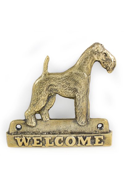 Art - Dog Semn de ușă din alamă 'Welcome' cu câine Art-Dog Wire Fox Terrier