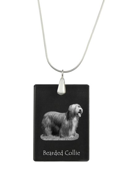 Art - Dog Colier cu pandantiv de cristal Art-Dog pe lanț placat cu argint, cu...