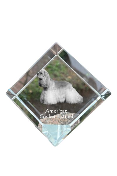 Art - Dog Prespapier cub de cristal Art-Dog, Cocker Spaniel american, cu grav...