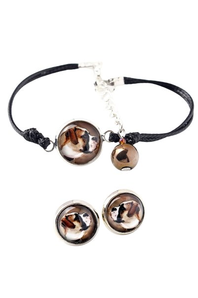 Art - Dog Set de brățară și cercei Art-Dog cu Bulldog American și fotografie ...