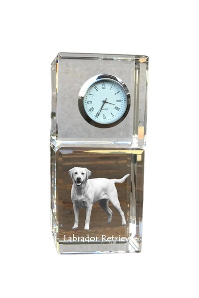Art - Dog Ceas de cristal Art-Dog Labrador Retriever, de masă, cu gravură de ...