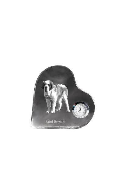 Art - Dog Ceas de cristal Art-Dog Saint Bernard în formă de inimă, cu gravură...