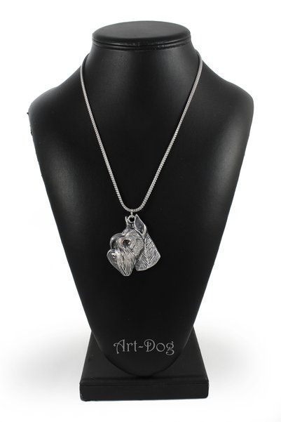 Art - Dog Colier Art-Dog Schnauzer placat cu argint - Pandantiv cap de câine ...