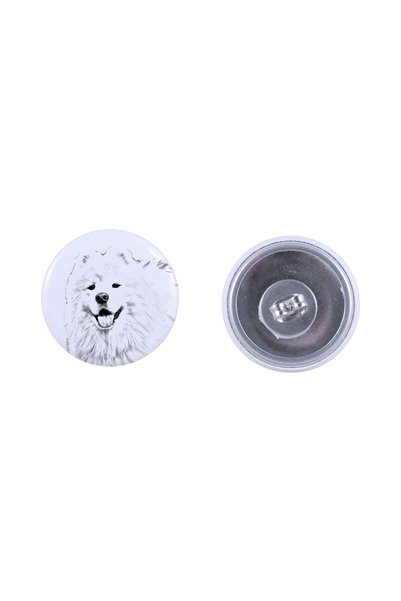 Art - Dog Cercei rotunji cu Samoyed Art-Dog, cu imagine de câine - Metal acop...
