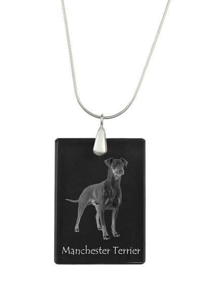 Art - Dog Colier cu pandantiv de cristal Art-Dog pe lanț placat cu argint, Ma...