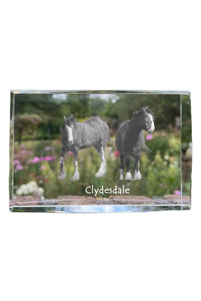 Art - Dog Art-Dog Cristal Mare cu Margini Decorative, Cal Clydesdale cu Gravu...