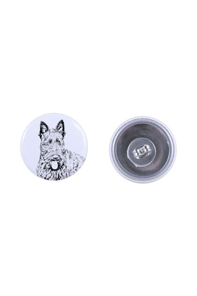 Art - Dog Cercei rotunzi Art-Dog cu terrier scoțian și imagine de câine - met...