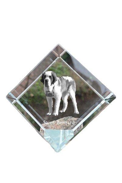 Art - Dog Prespapier Cub de Cristal Art-Dog, San Bernart cu Gravură de Câine ...