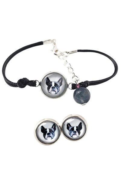 Art - Dog Set de brățară și cercei Art-Dog Boston Terrier cu fotografie de câine