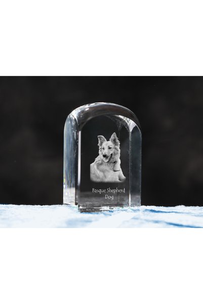 Art - Dog Prespapier de cristal Art-Dog, Câine de pastur basc cu gravură - Cr...