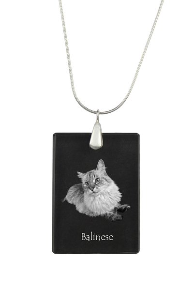 Art - Dog Colier cu pandantiv de cristal Art-Dog pe lanț placat cu argint, pi...