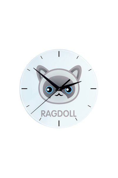 Art - Dog Ceas de perete Art-Dog cu pisică Ragdoll și ilustrație de pisică - ...