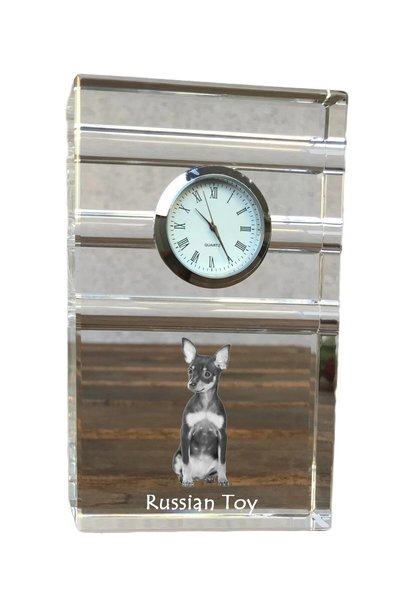 Art - Dog Ceas de cristal Art-Dog Russian Toy, de masă, cu gravură cu câine