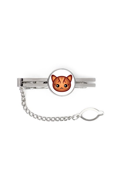 Art - Dog Art-Dog Agrafă de cravată cu pisică Bengal și ilustrație de pisică ...