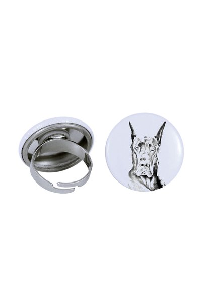 Art - Dog Inel Art-Dog cu imagine de câine Dachshund - Metal acoperit cu foli...